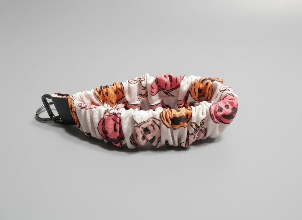 Pale Pink with Jack-O-Lanterns Key Fob Holder