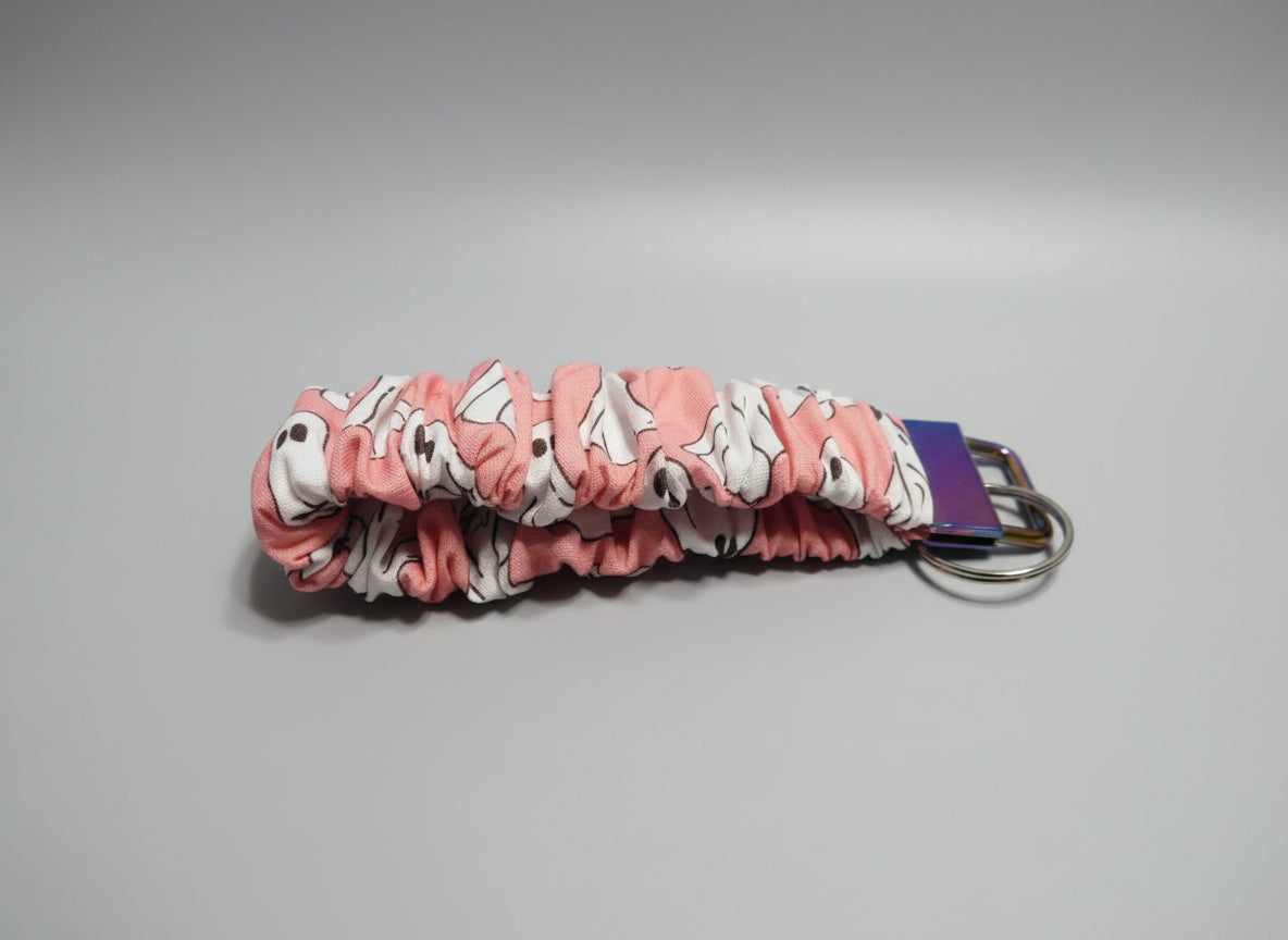 Pink with Ghosts Key Fob Holder