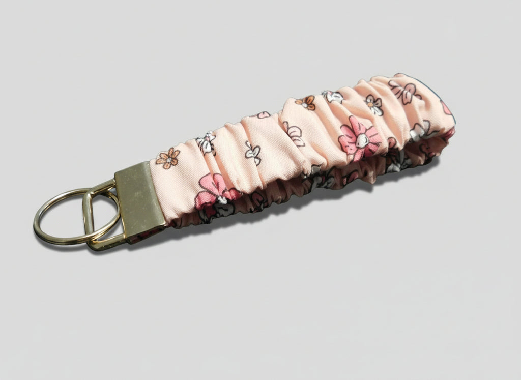 Coral with Flowers Key Fob Holder