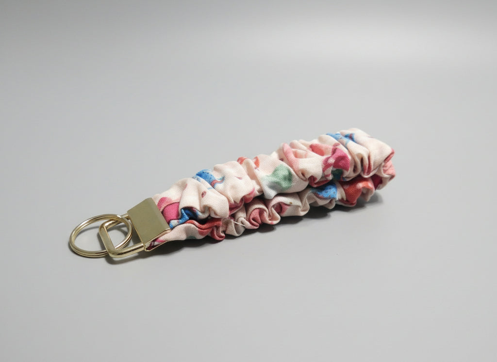 Pink with Coffee Mugs Key Fob Holder