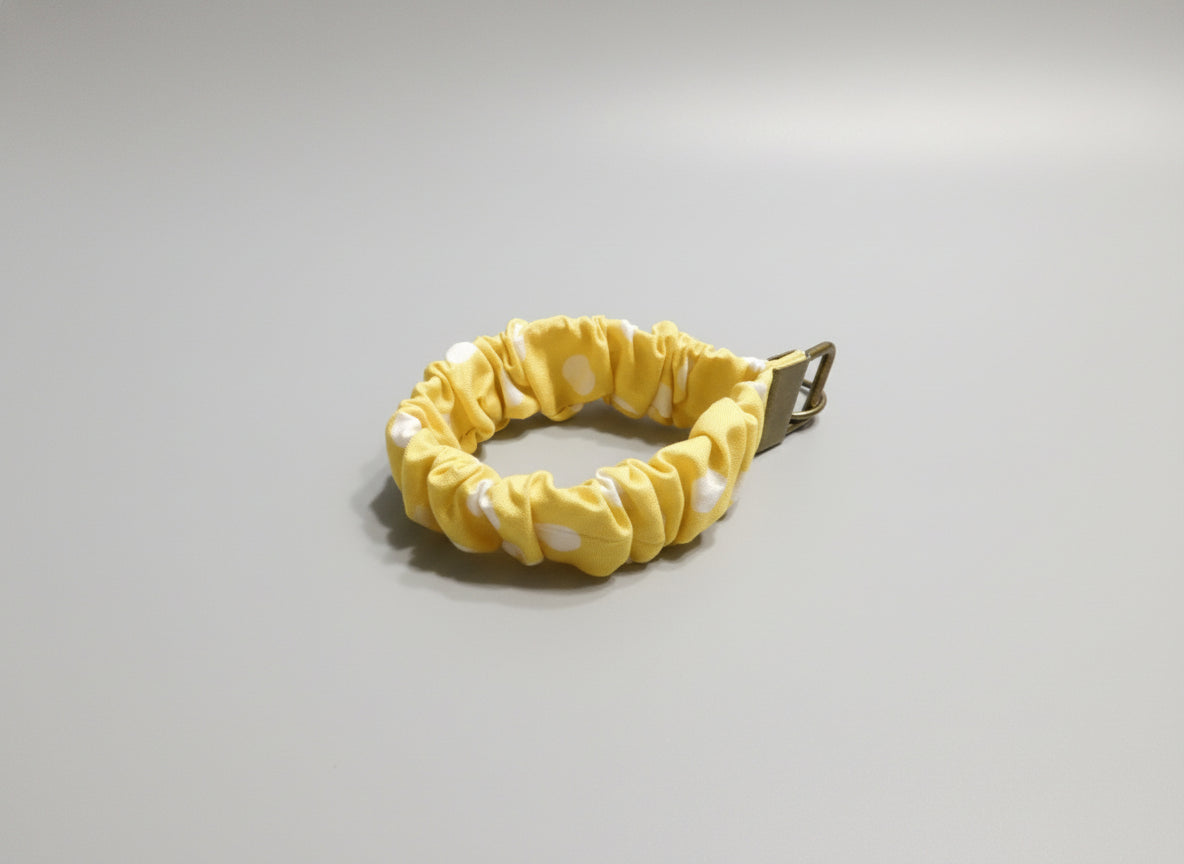 Yellow with White Polka Dots Key Fob Holder