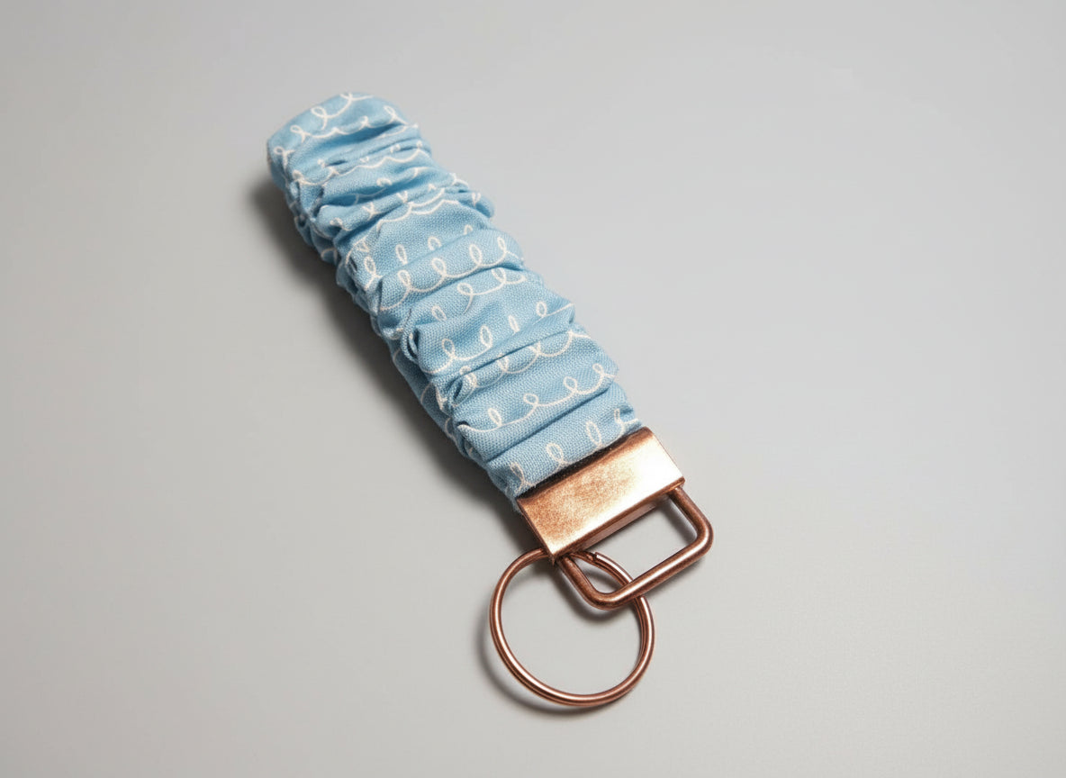 Blue and White Key Fob Holder