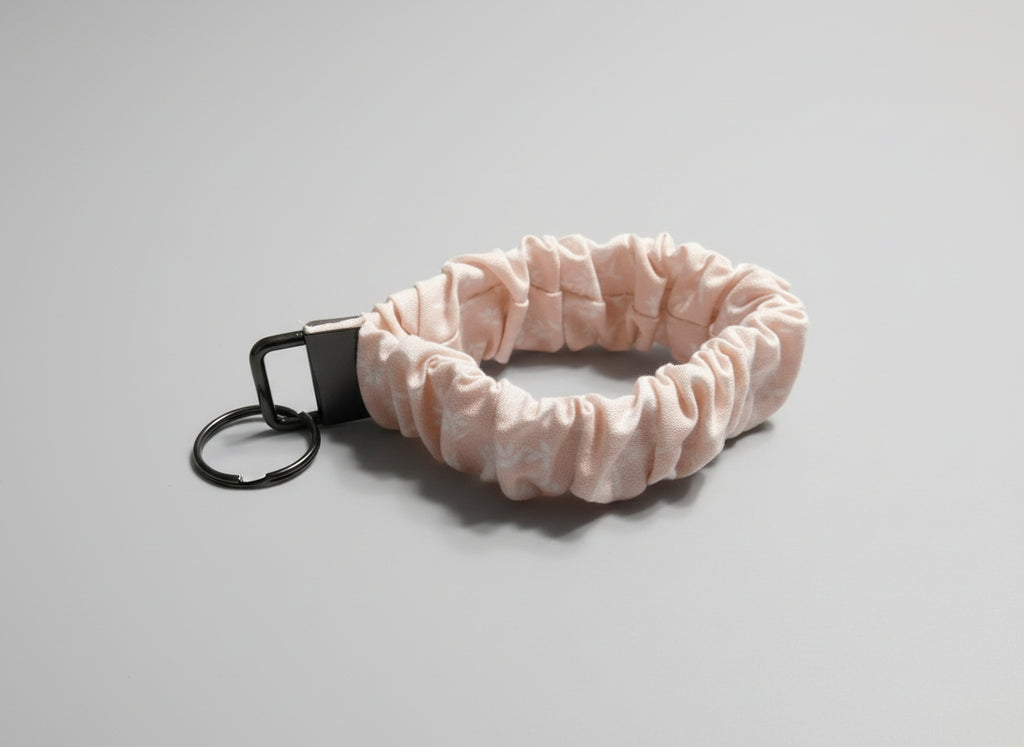 Pink with Tiny White Flowers Key Fob Holder