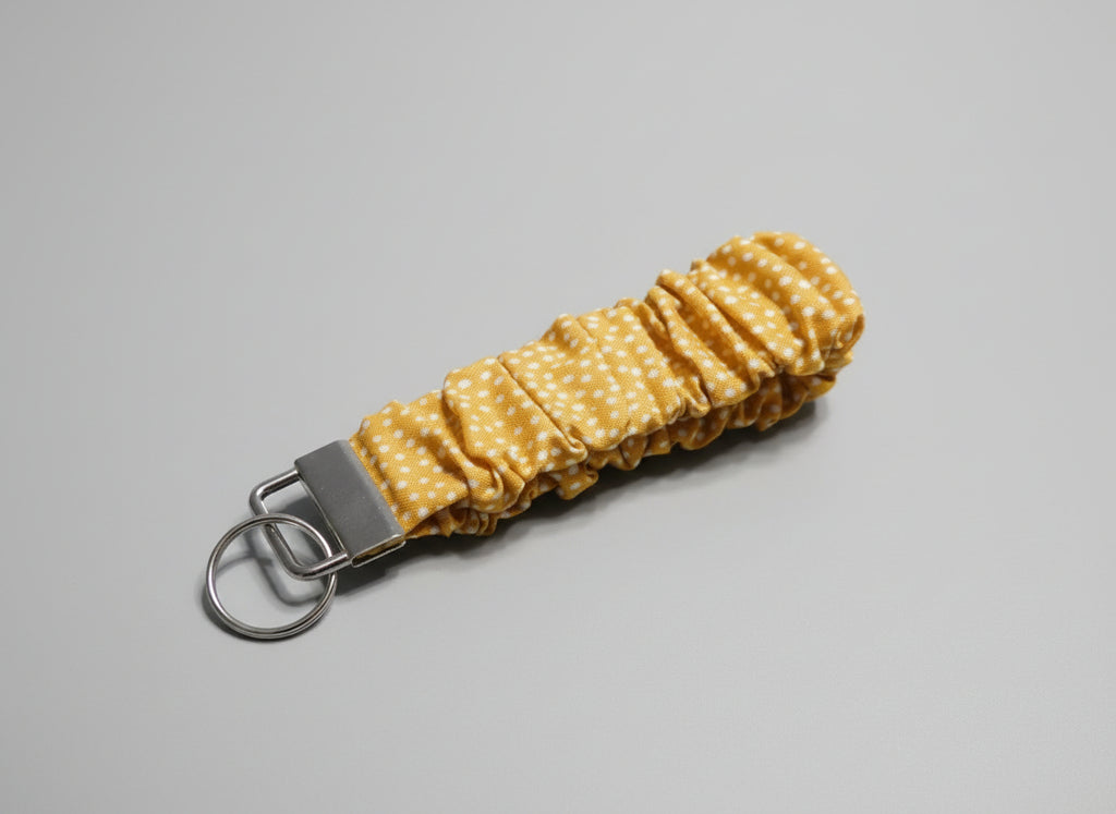 Mustard with White Dots Key Fob Holder