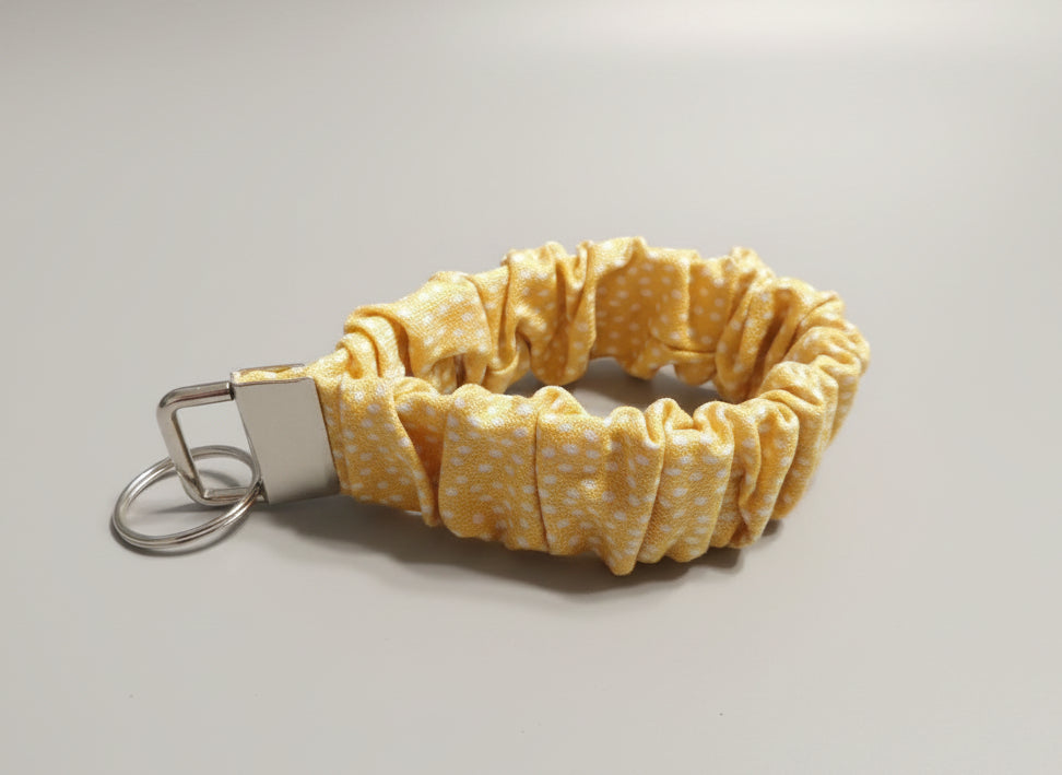 Mustard with White Dots Key Fob Holder