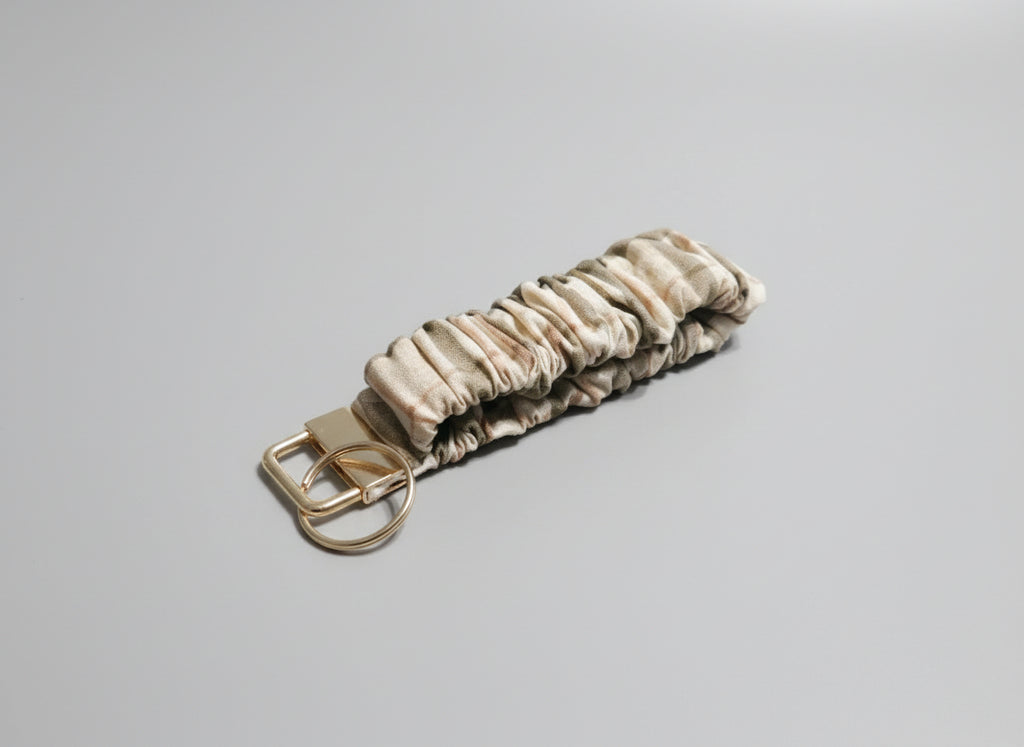 Tan and Brown Plaid Key Fob Holder