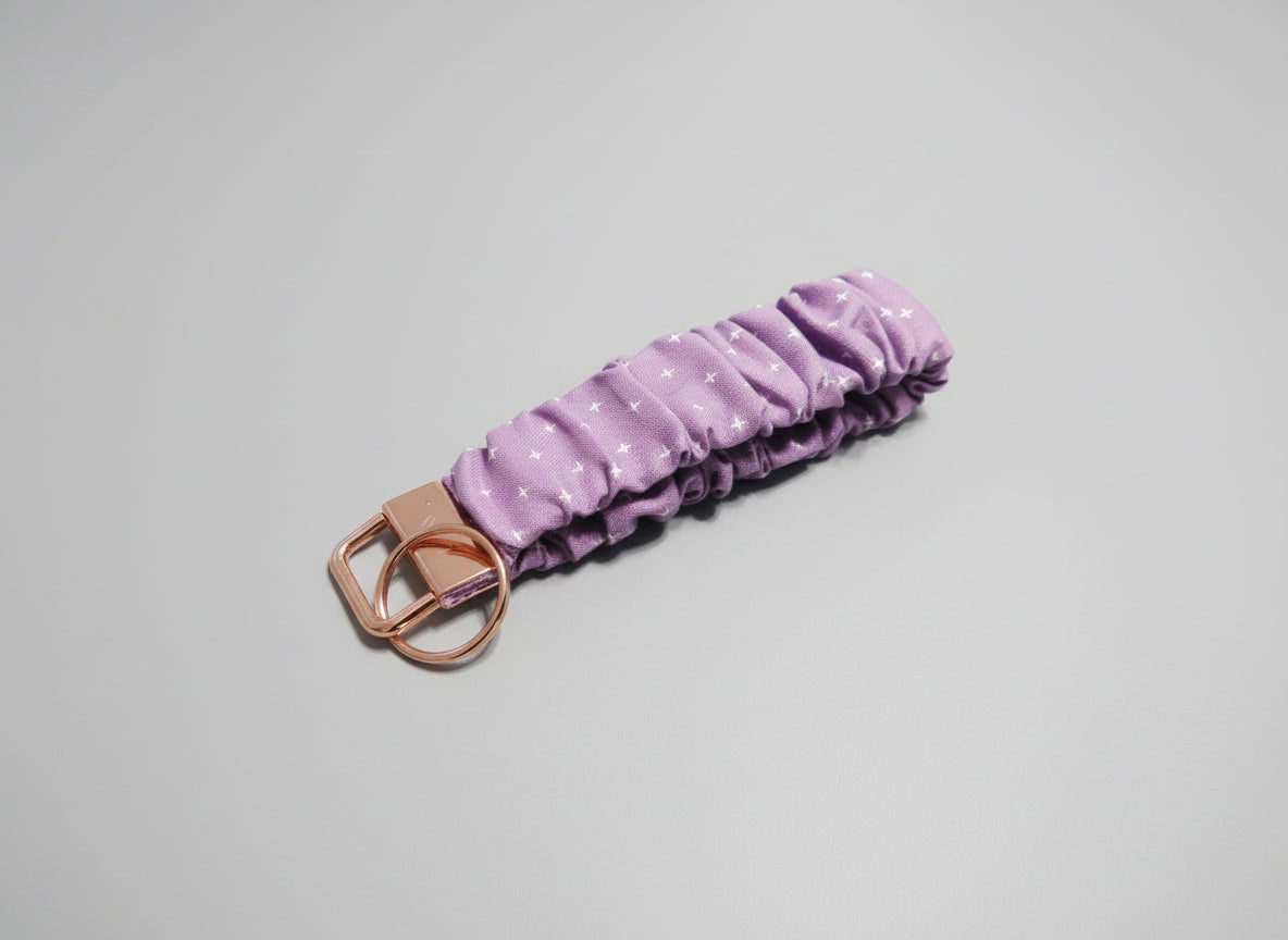 Purple with White X's Key Fob Holder