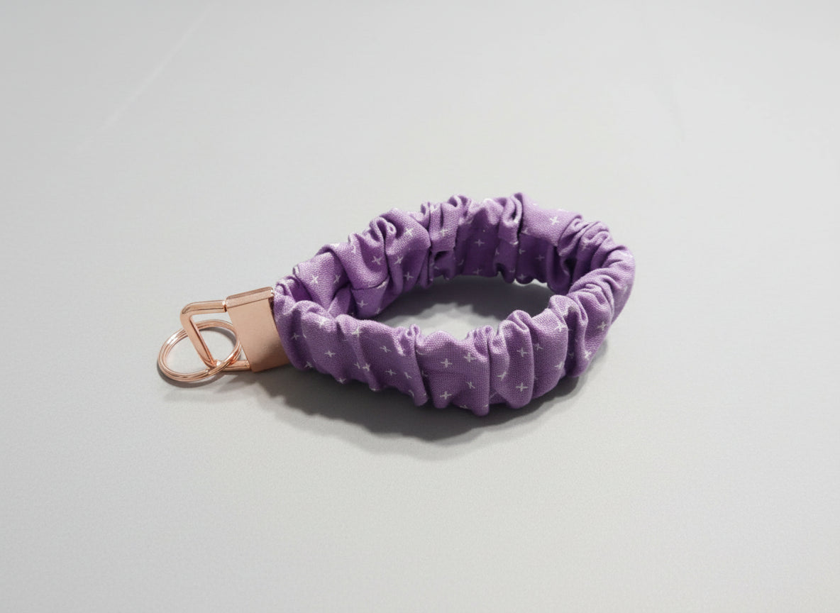 Purple with White X's Key Fob Holder