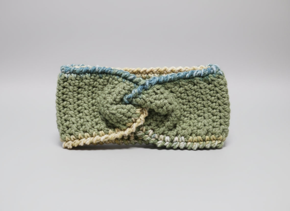 Handcrafted Light Sage Mix Winter Headband