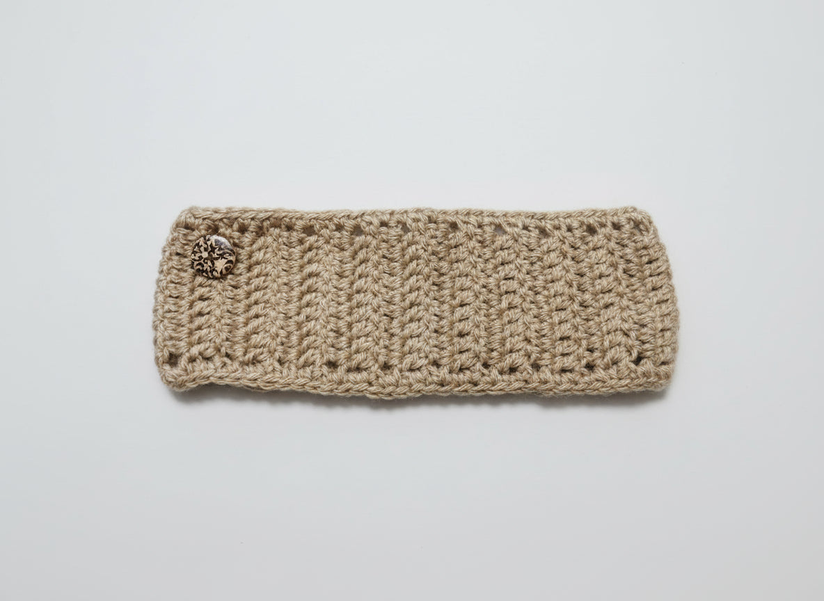 Handcrafted Indiana Dunes Winter Headband with Button
