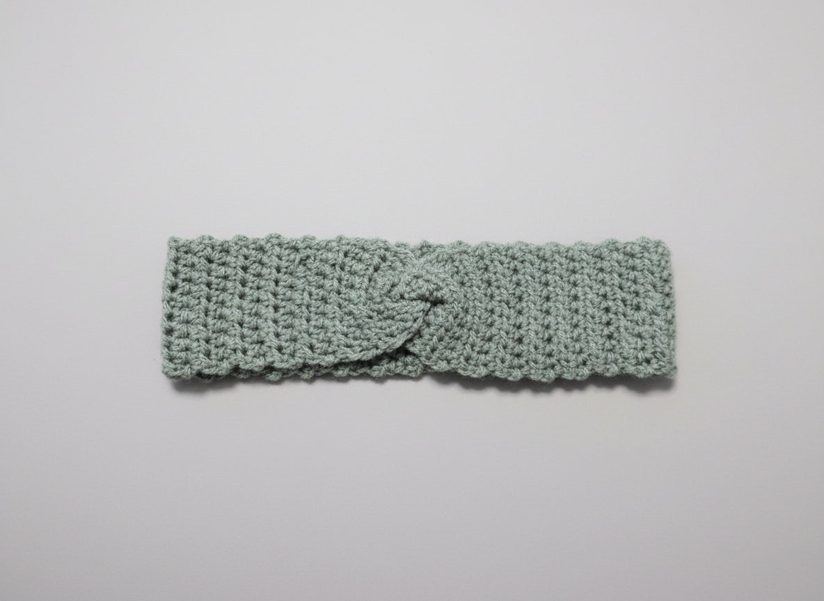 Handcrafted Sage Winter Headband