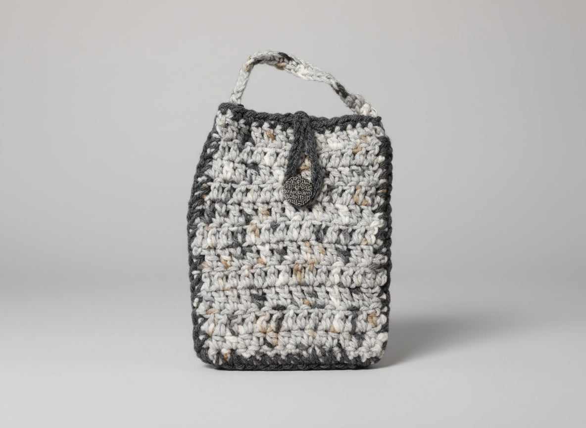 Handcrafted Tan and Gray Mix Handbag