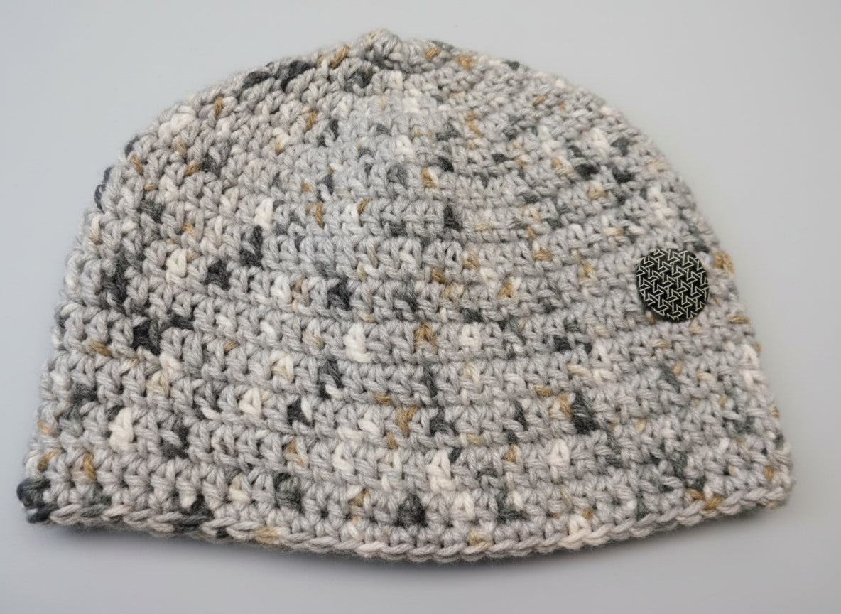 Handcrafted Gray Mix Hat with Button