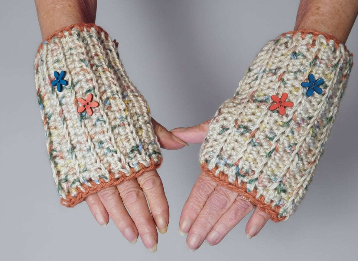 Handcrafted Vintage Mittens w/ Buttons