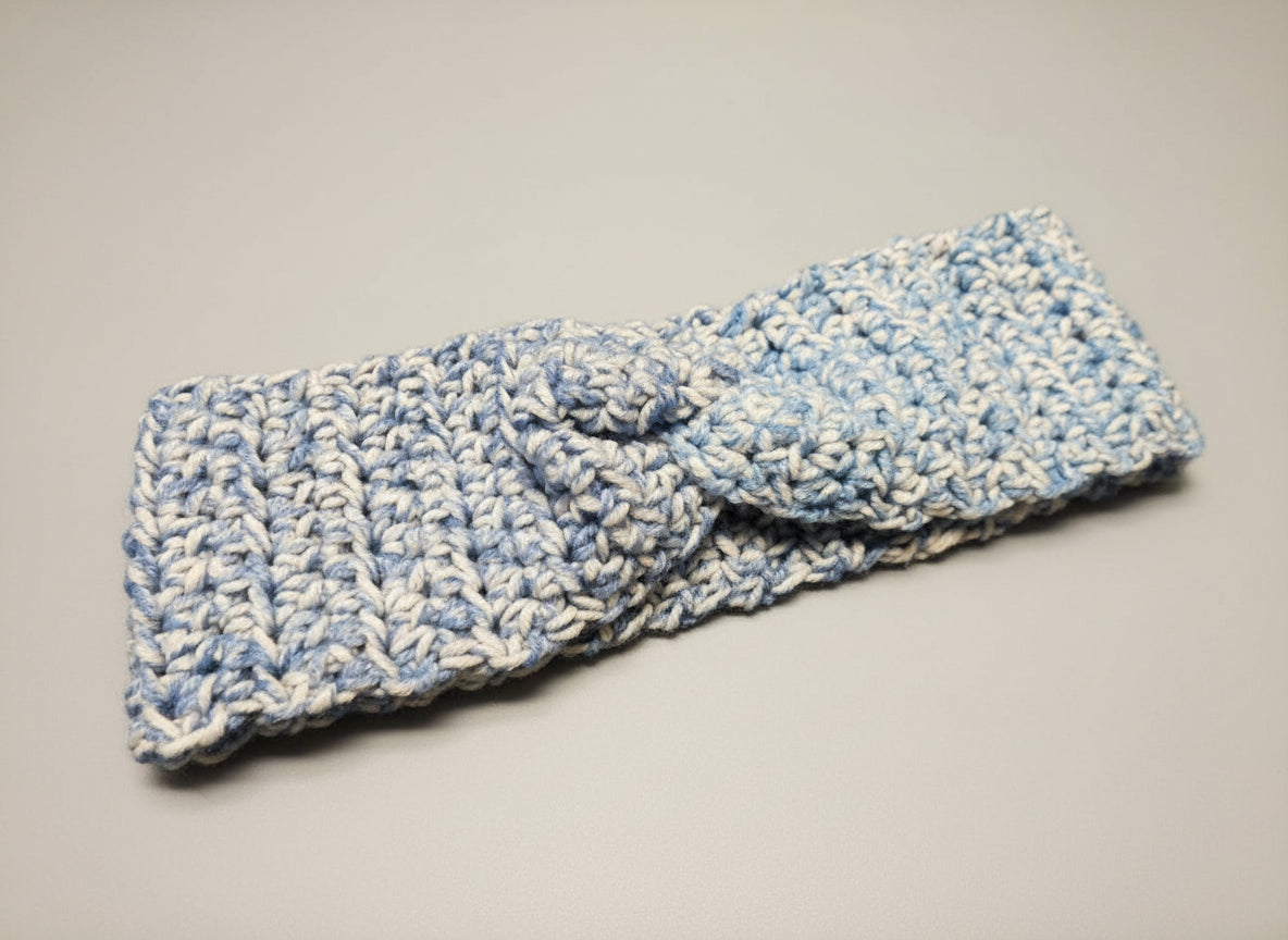 Handcrafted Light Denim Blue Winter Headband