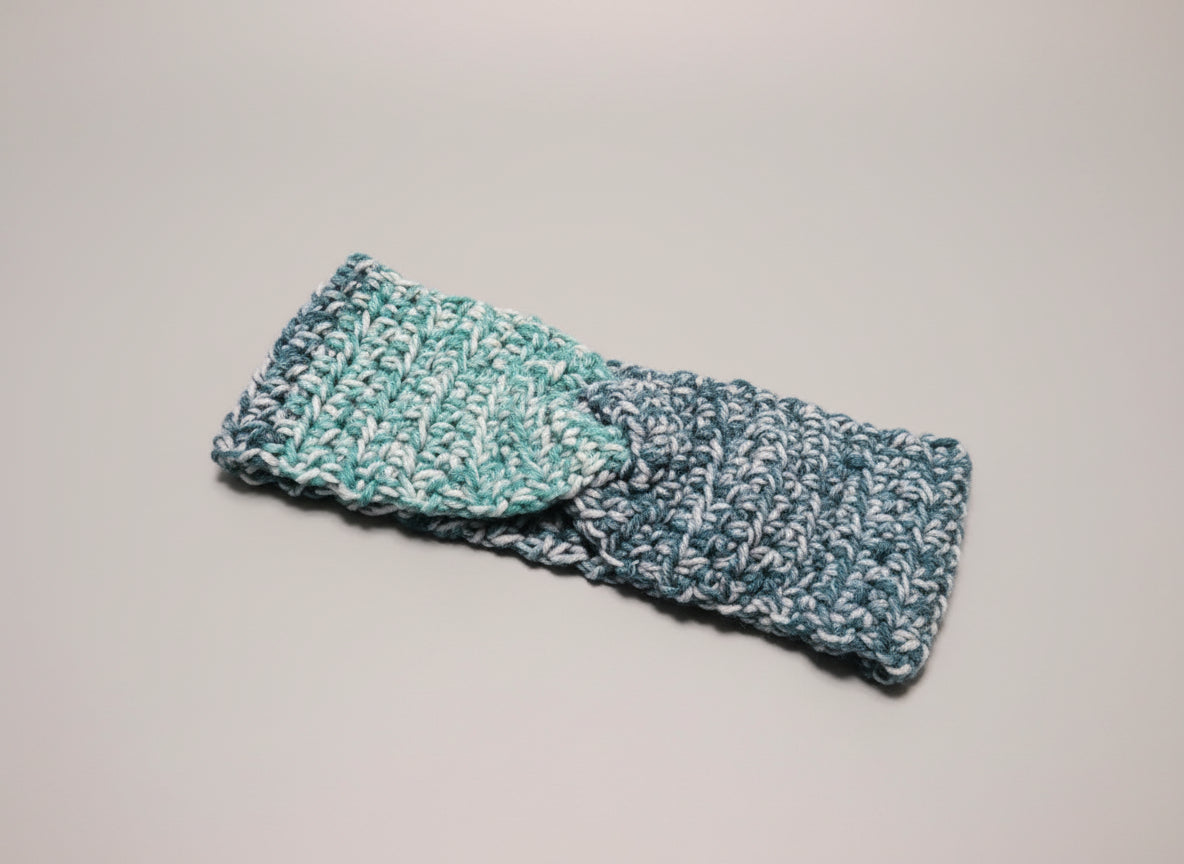 Handcrafted Shades of Green Winter Headband