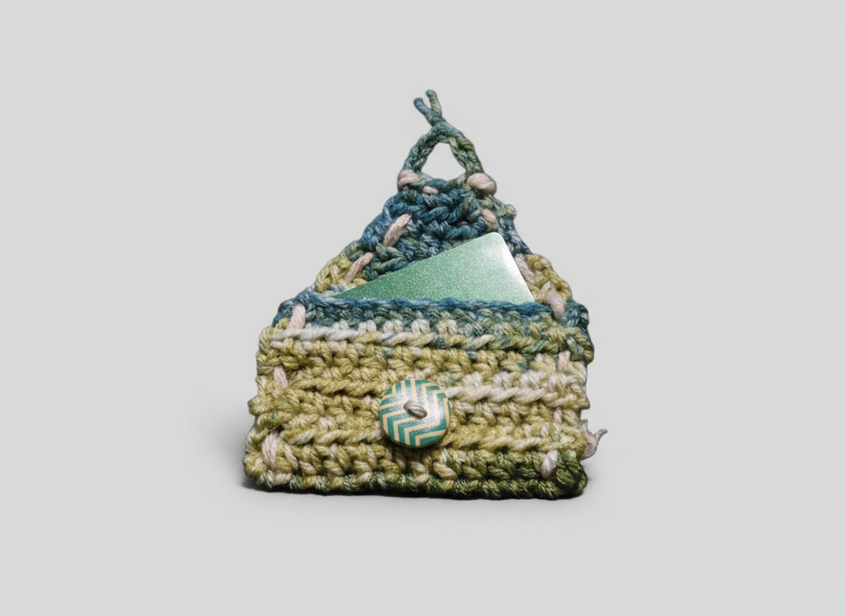 Handcrafted Spring Green ID/Coin Purse