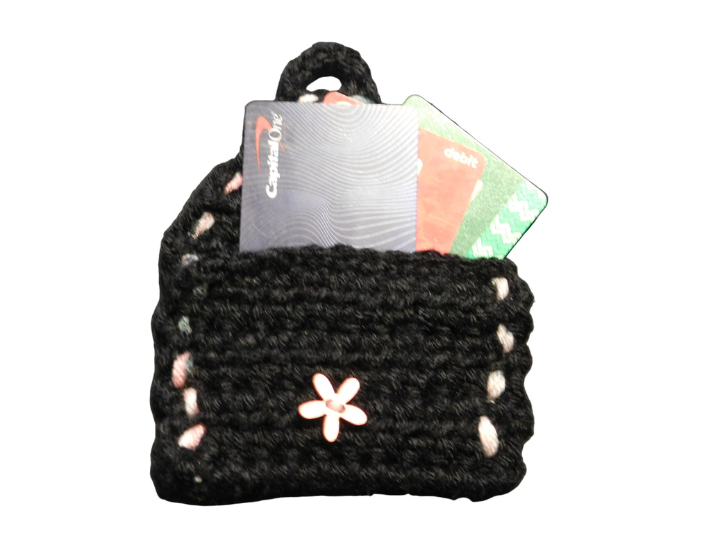 Handcrafted Black ID/Coin Purse