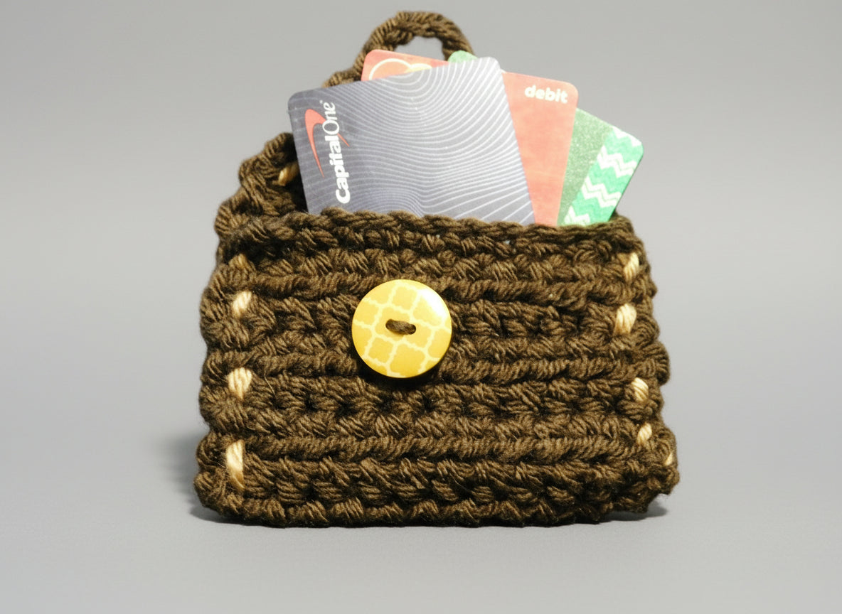 Handcrafted Dark Brown ID/Coin Purse