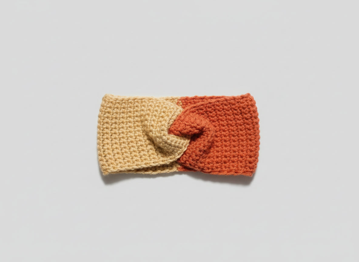 Handcrafted Bone/Bruschetta Winter Headband