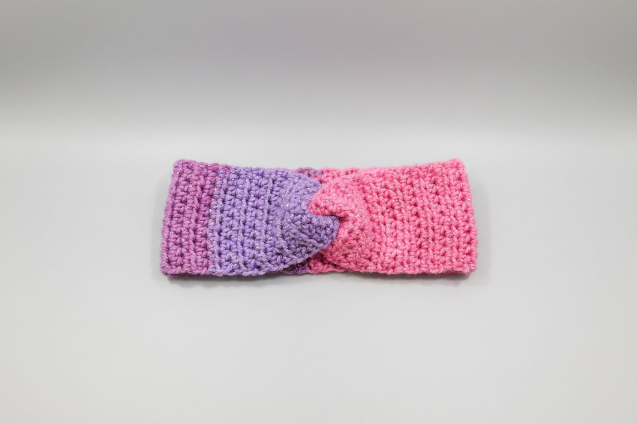 Handcrafted Draco Purple and Pink Winter Headband