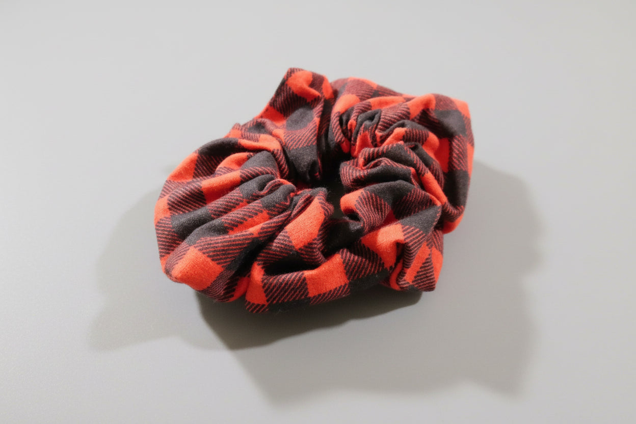 Black and Red Plaid Scrunchie