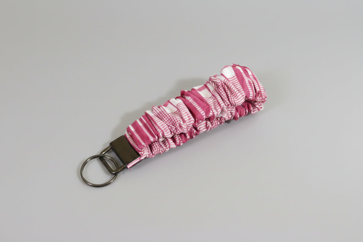 Raspberry Plaid Key Fob