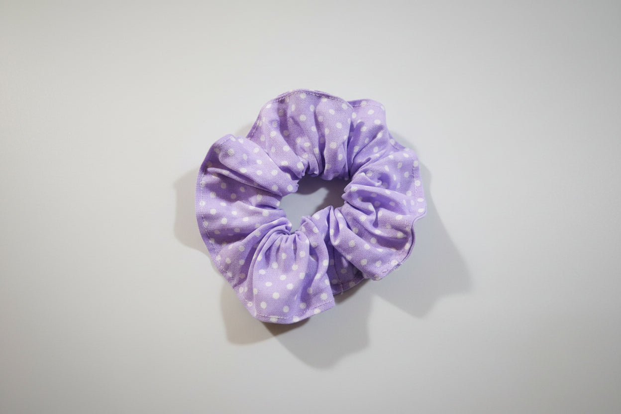 Purple w/ Dots Scrunchie