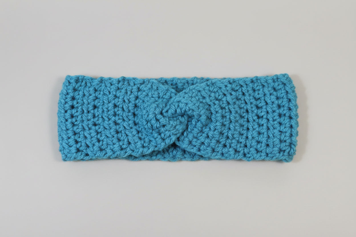Handcrafted Blue Wave Winter Headband