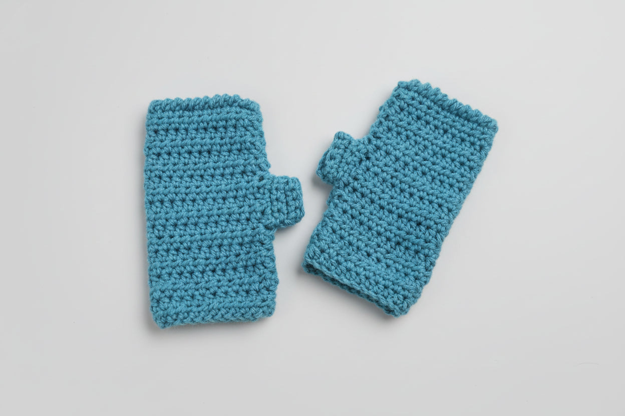 Handcrafted Blue Wave Mittens