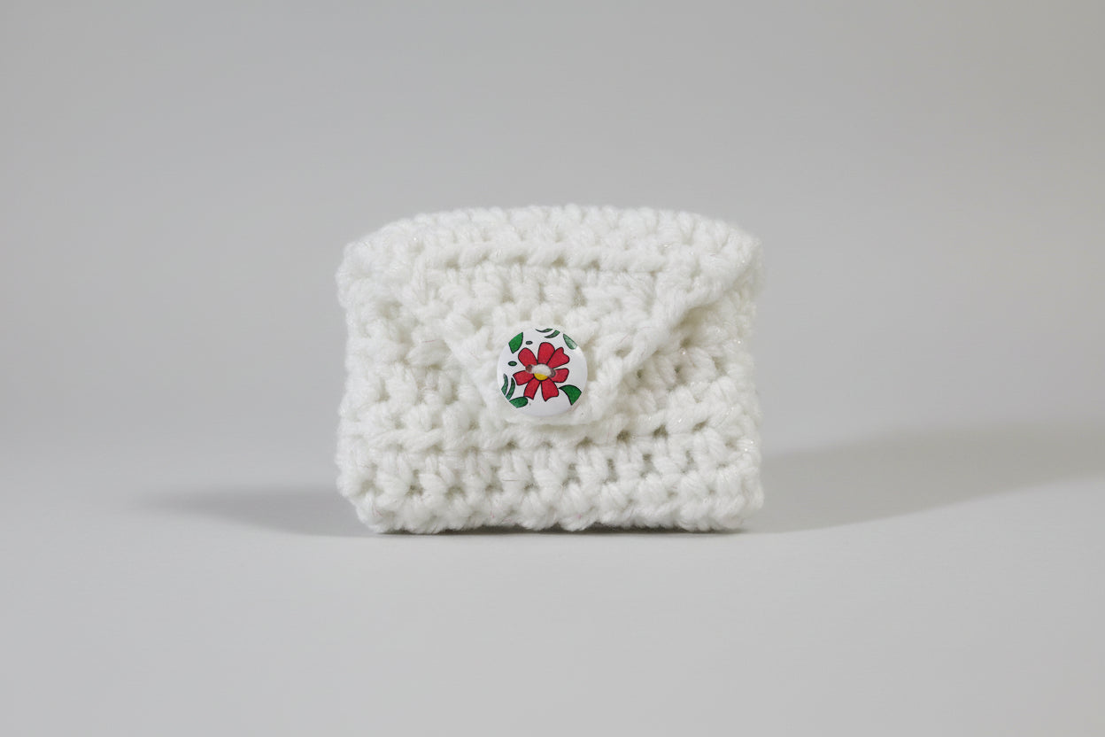 Handcrafted Sparkle White ID/Coin Purse