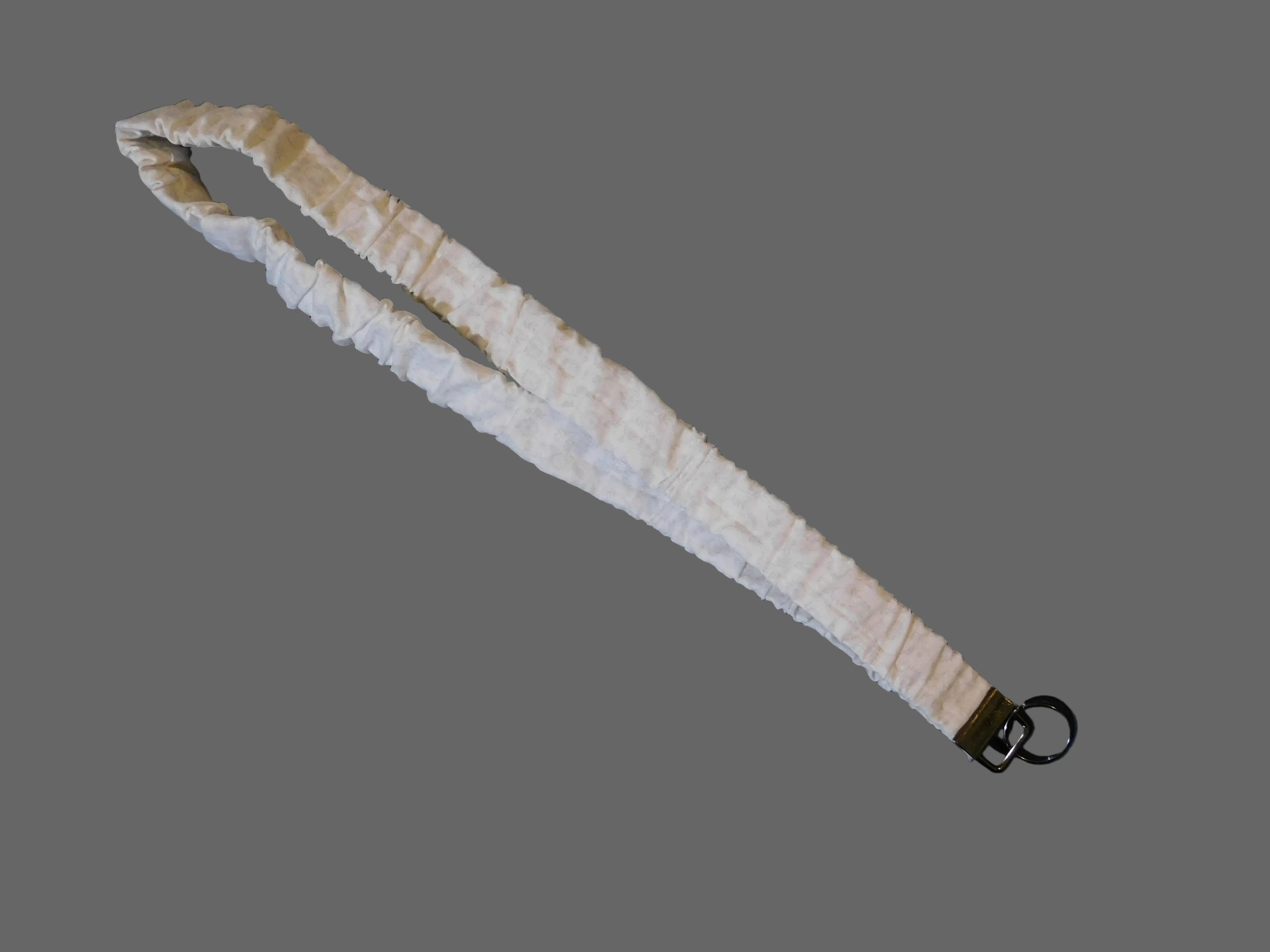 White w/ Gray Flowers Lanyard